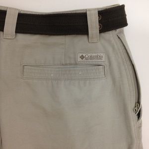 Columbia Pants Tan Canvas Utility Belted Outdoors.